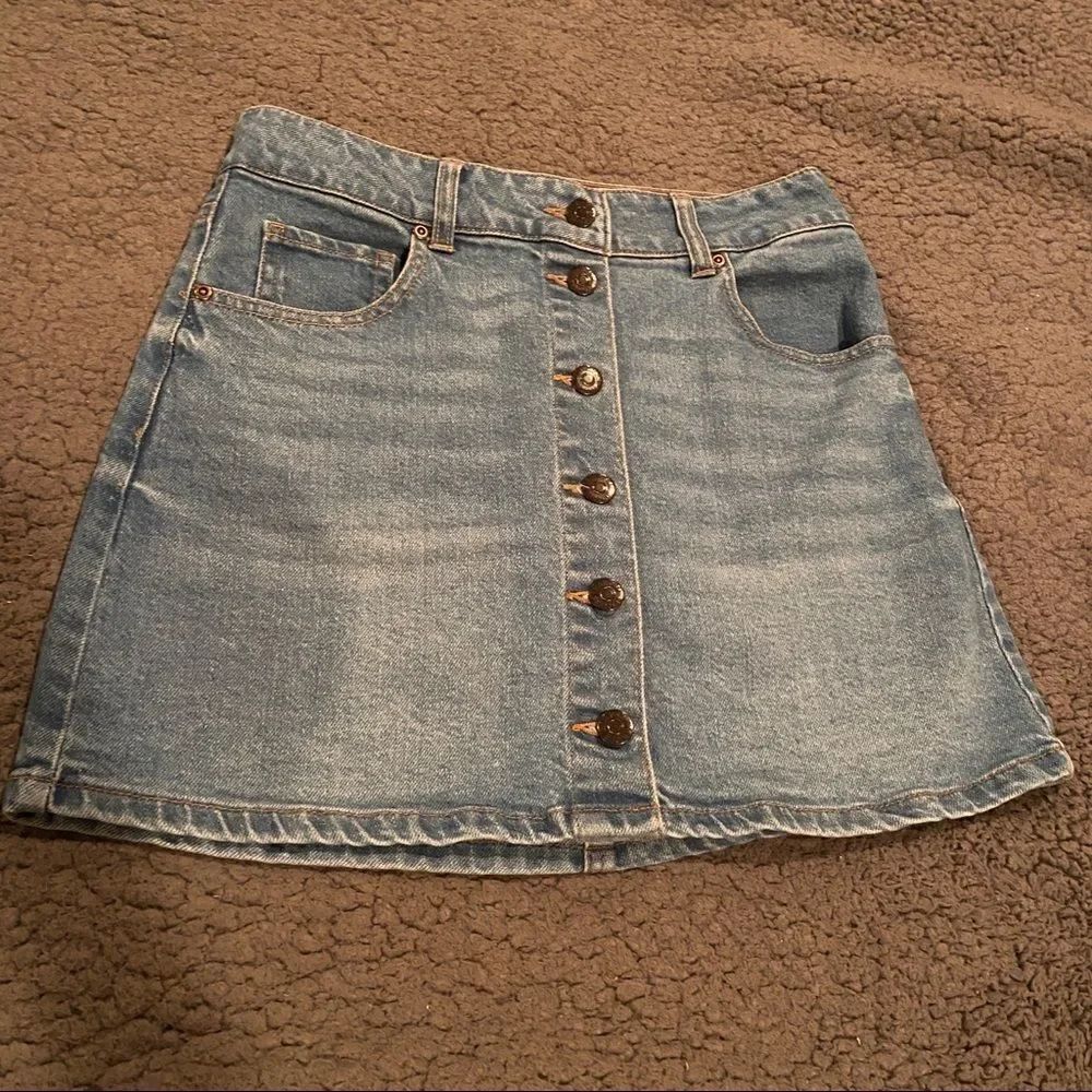 Harper Blue Jean Mini Skirt - Picture 2 of 10